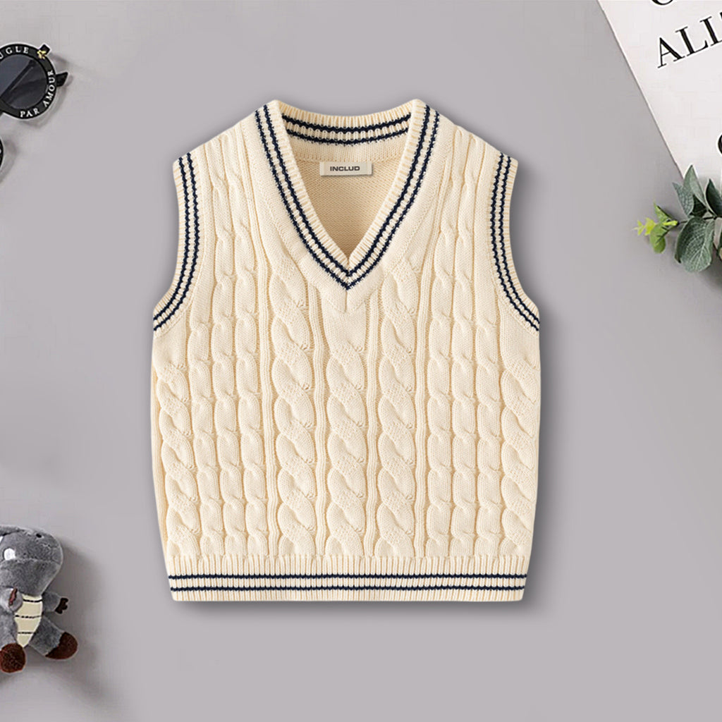 Boys Off White Self-Design Sweater Vest Sweaters & Cardigans Off White 2-3 Y