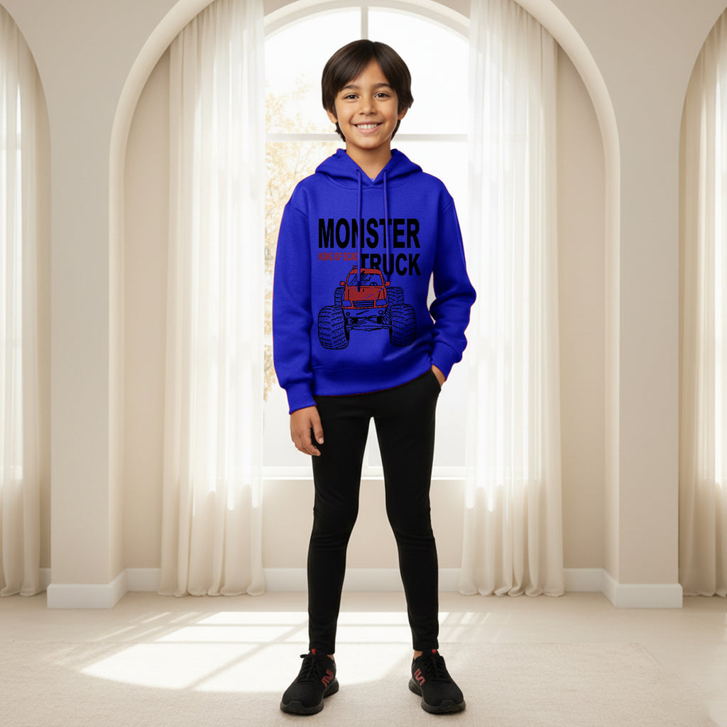 Boys Royal Blue Monster Truck Graphics Hoodies Sweatshirt Sweatshirts & Hoodies Royal Blue 1-2 Y