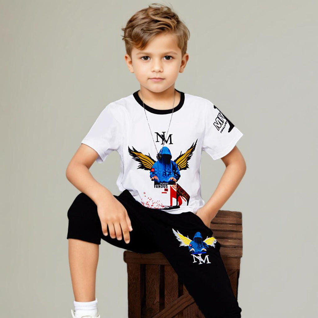 Boys Graphic T-Shirt With 3/4 Length Pants Sets
