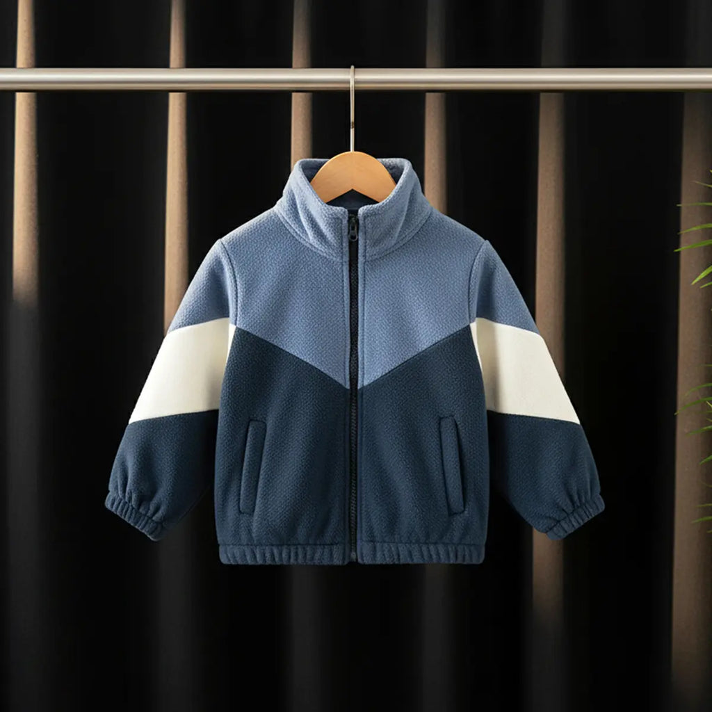 Boys Multicolor Colorblocked Fleece Zip-up Jacket Coats & Jackets Multicolor 1-2 Y