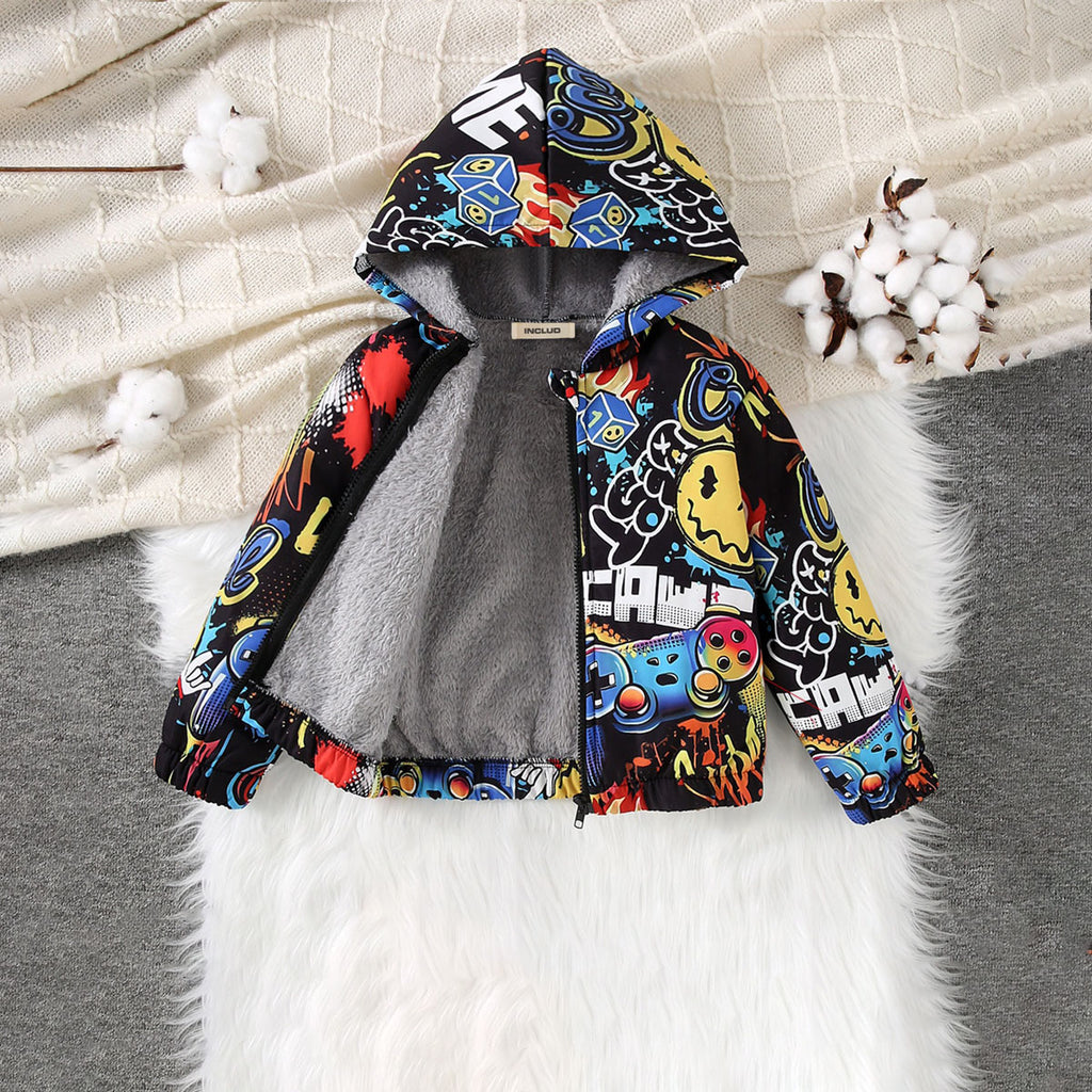 Boys Multicolor Printed Regular Winter Jackets Coats & Jackets Multicolor 3-4 Y