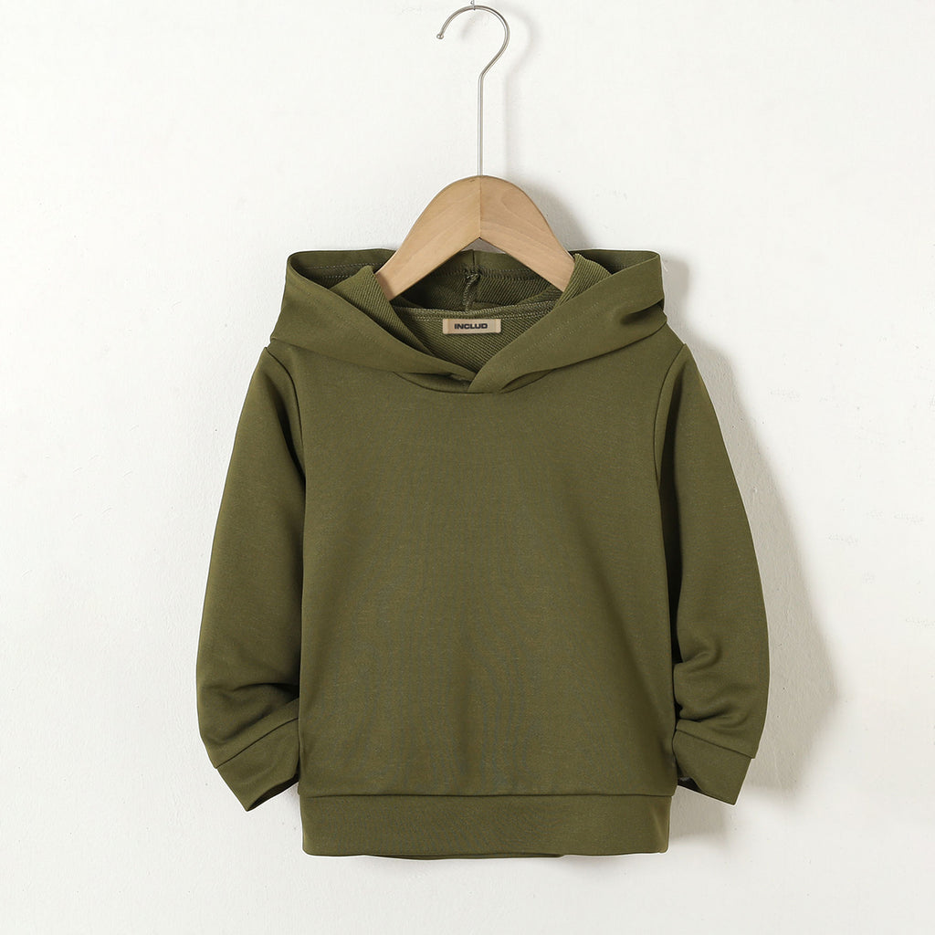 Girls Green Solid Hooded Winter Sweatshirts Sweatshirts & Hoodies Green 3-4 Y