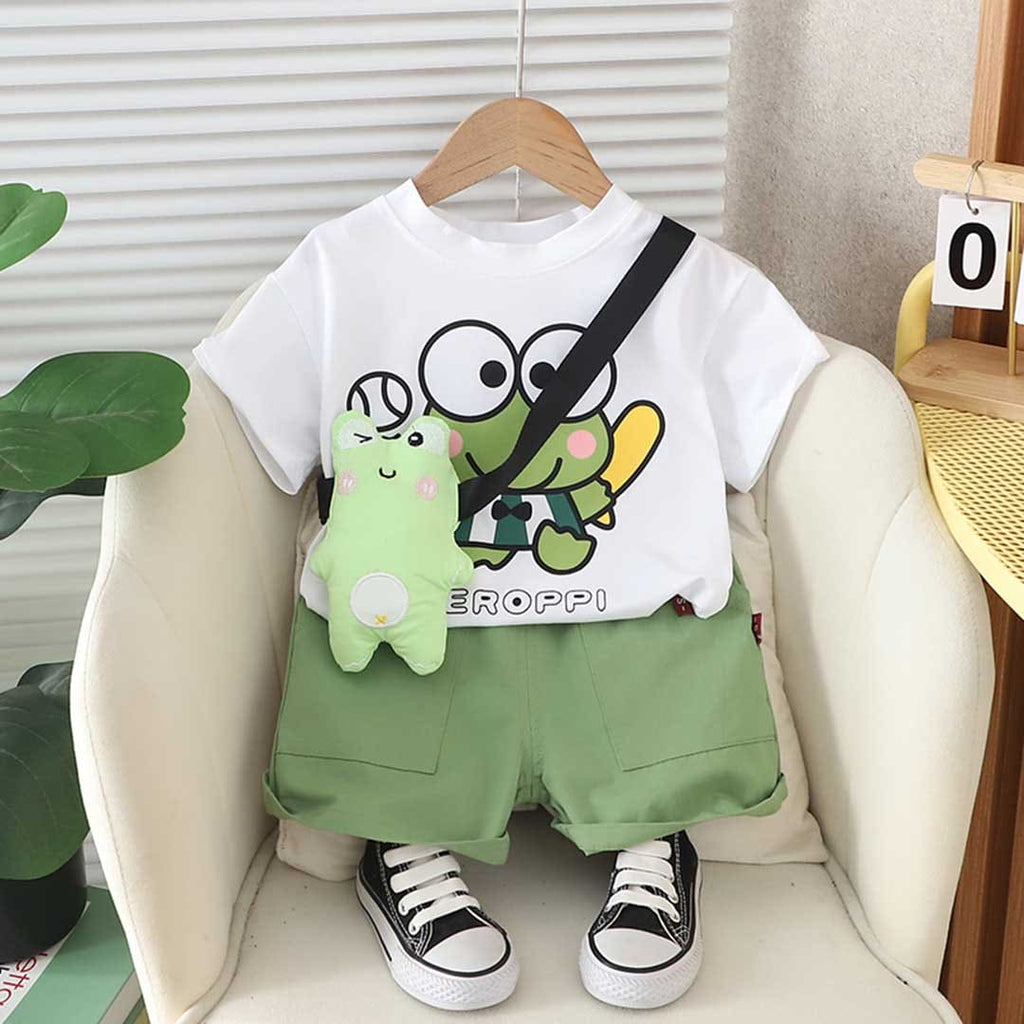 Boys Cartoon Graphic T-Shirt With Shorts Set 2 pc. Sets White 1-2 Y 