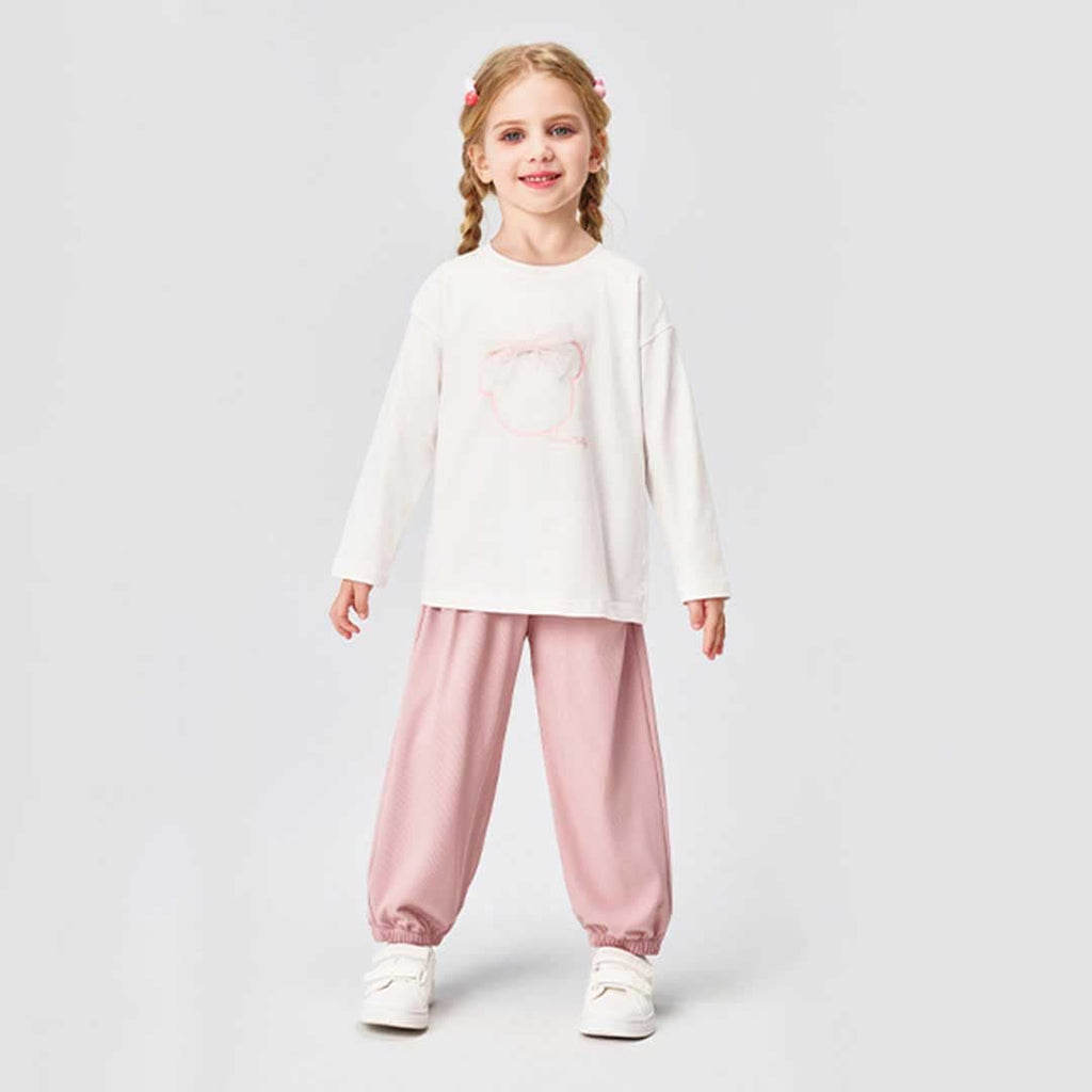 Girls Elasticated Relaxed Fit Jogger Joggers Pink 1-2 Y 