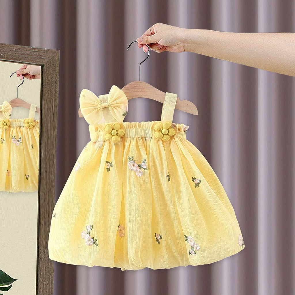 Girls Floral Embroidery Sleeveless Dress Casual Dresses