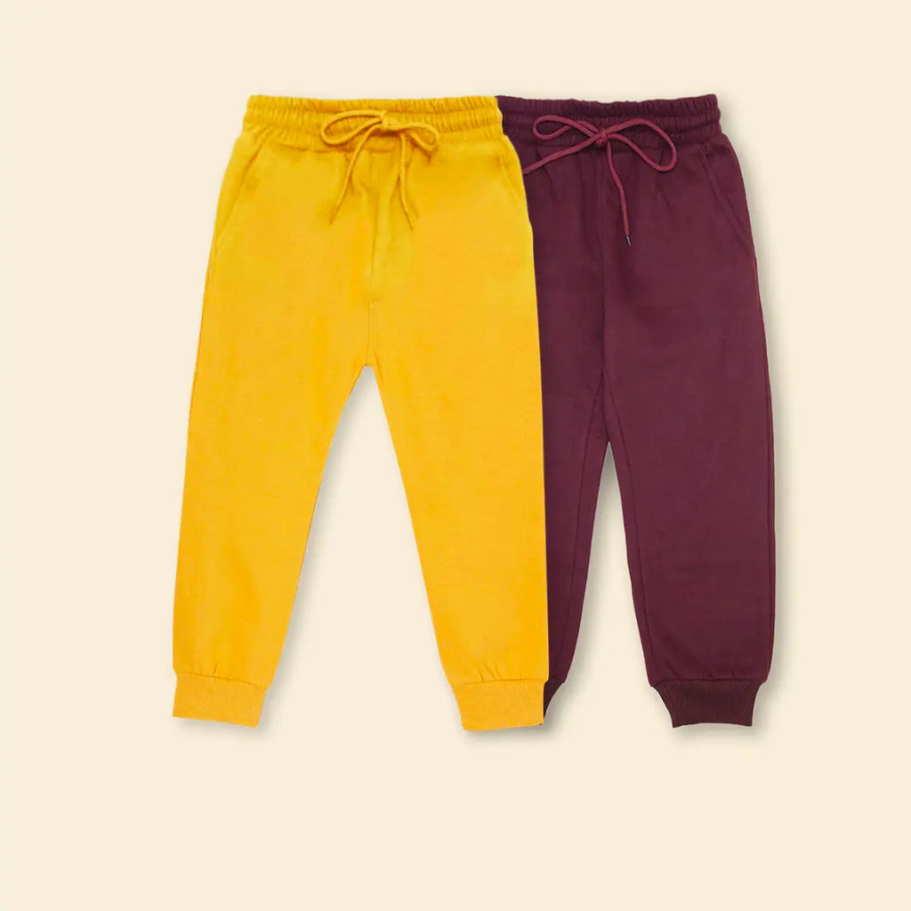 Boys Multicolor Joggers With Elasticated Drawstring Waistband Pack of 2 Trackpants & Joggers Multicolor 1-2 Y
