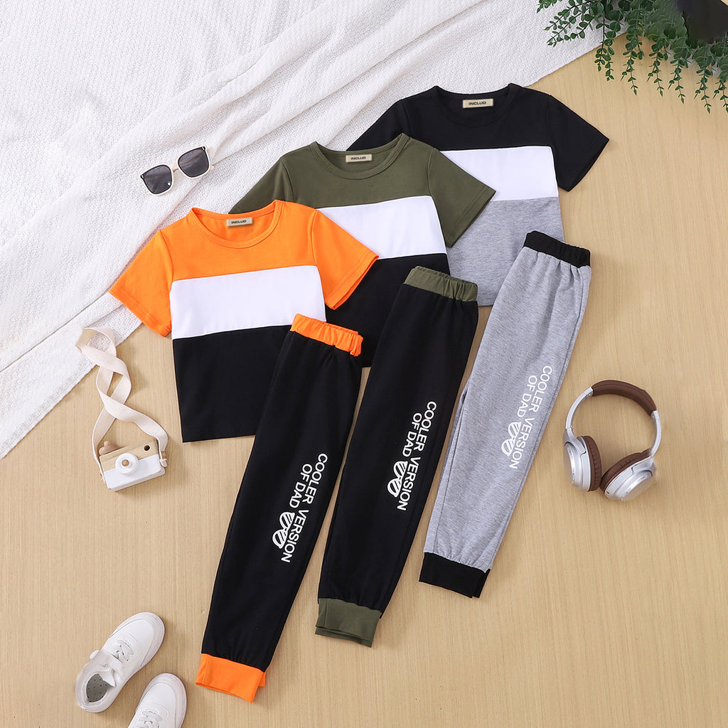 Boys Multicolor Short Sleeve T-Shirt With Pants Set ( Pack Of 3 ) 2 pc. Sets Multicolor 3-4 Y