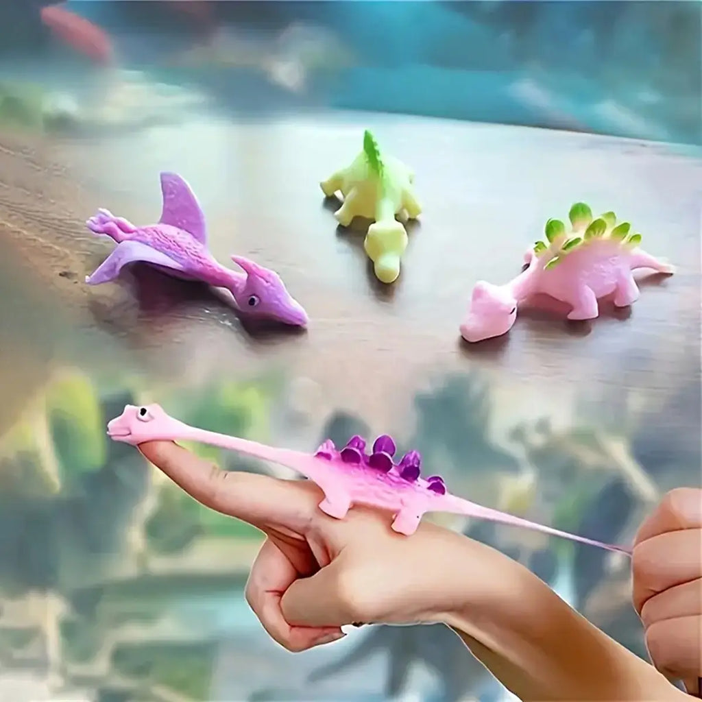 Unisex Multicolor Slingshot Dinosaur Finger Toys Trending Accessories-Pack of 5 Trending Accessories