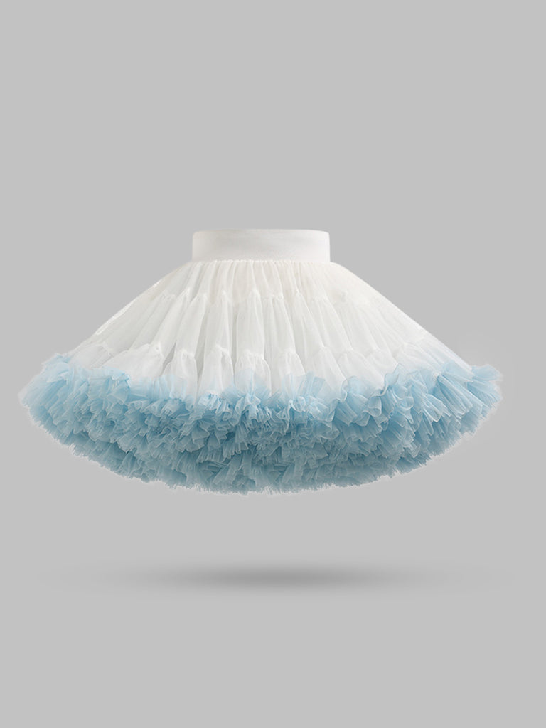 Girls White Solid Tutu Skirt Skirts White 1-2 Y