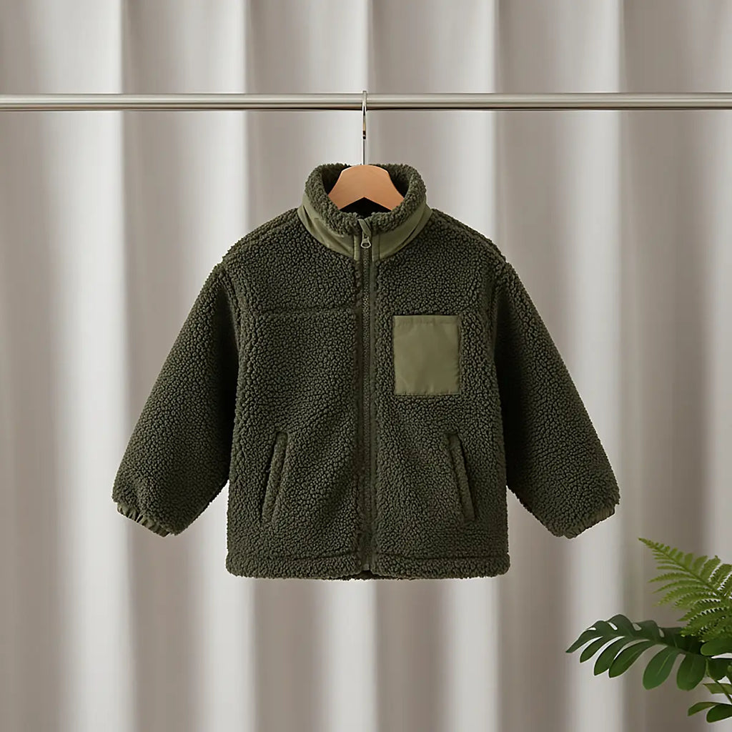 Boys Green Fleece Zip-up Jacket Coats & Jackets Green 1-2 Y