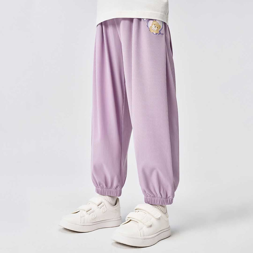 Girls Elasticated Relaxed Fit Jogger Joggers Purple 1-2 Y 