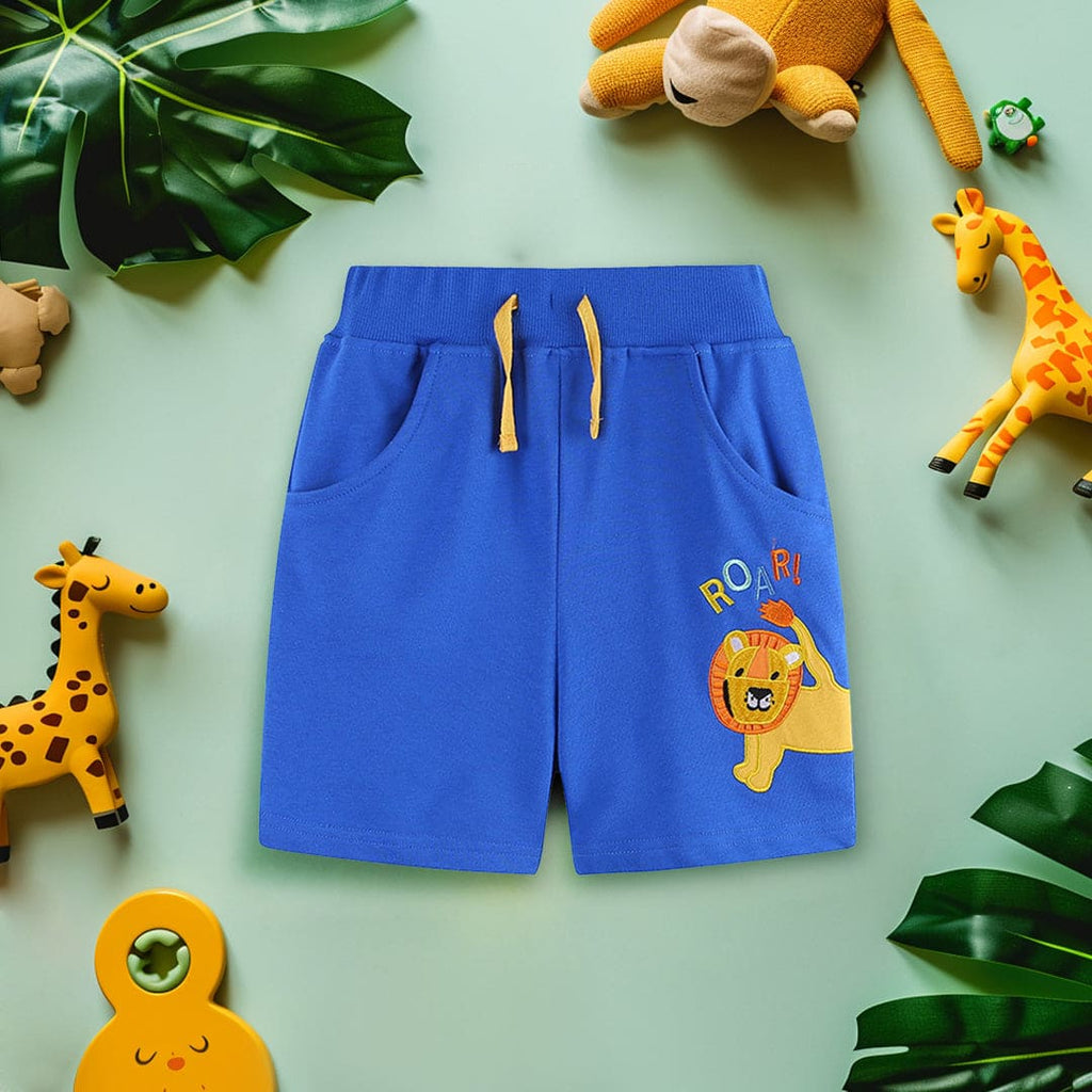 Boys Patch Applique Regular Shorts Shorts Blue 1-2 Y 