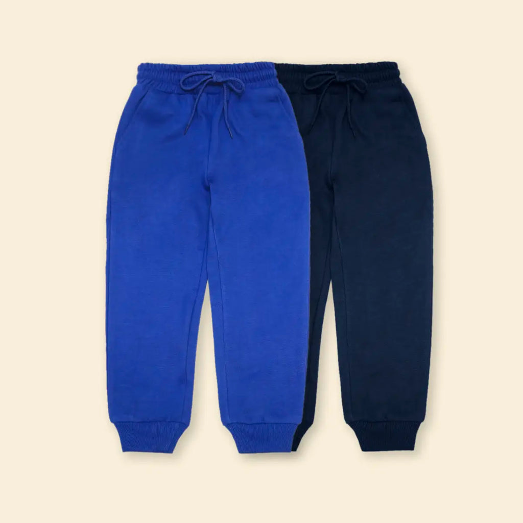 Boys Multicolor Joggers With Elasticated Drawstring Waistband Pack of 2 Trackpants & Joggers Multicolor 1-2 Y