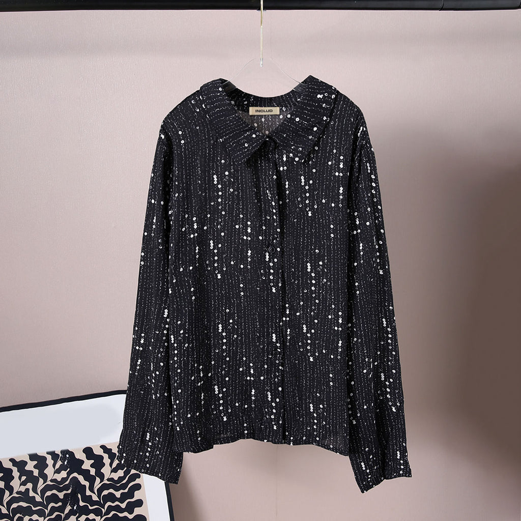 Girls Black Embroidered Oversized Shirt Shirts Black 8-9 Y