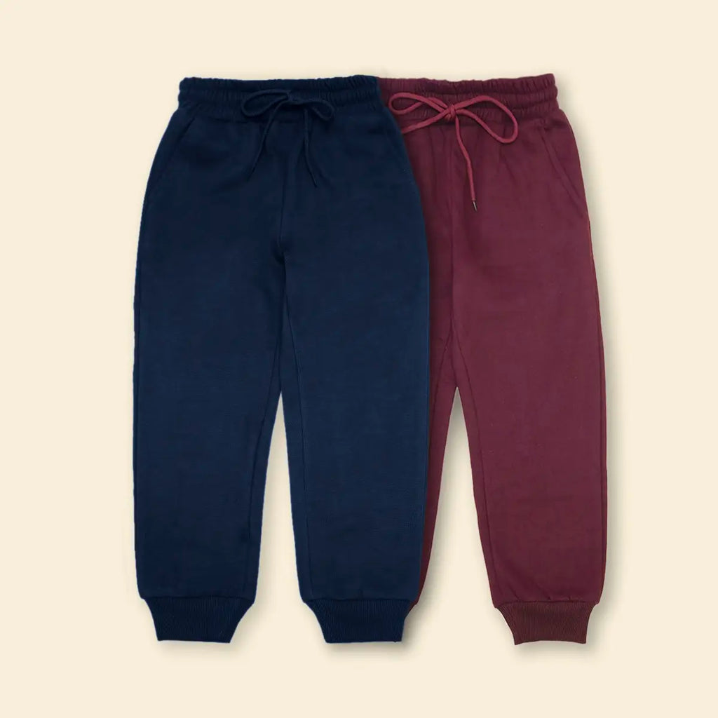 Boys Multicolor Joggers With Elasticated Drawstring Waistband Pack of 2 Trackpants & Joggers Multicolor 1-2 Y