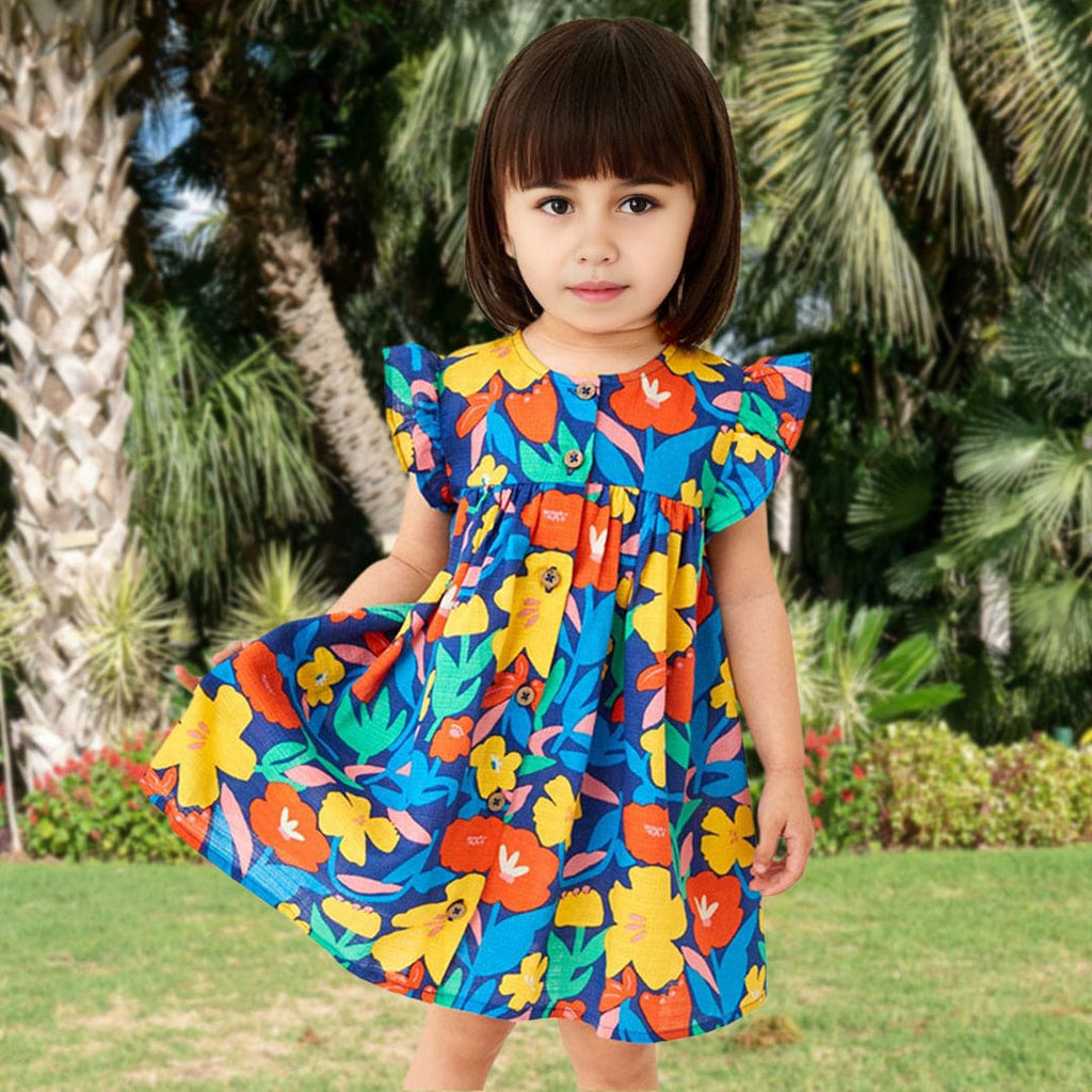 Girls Floral Print Casual Dress Casual Dresses Multicolor 1-2 Y 