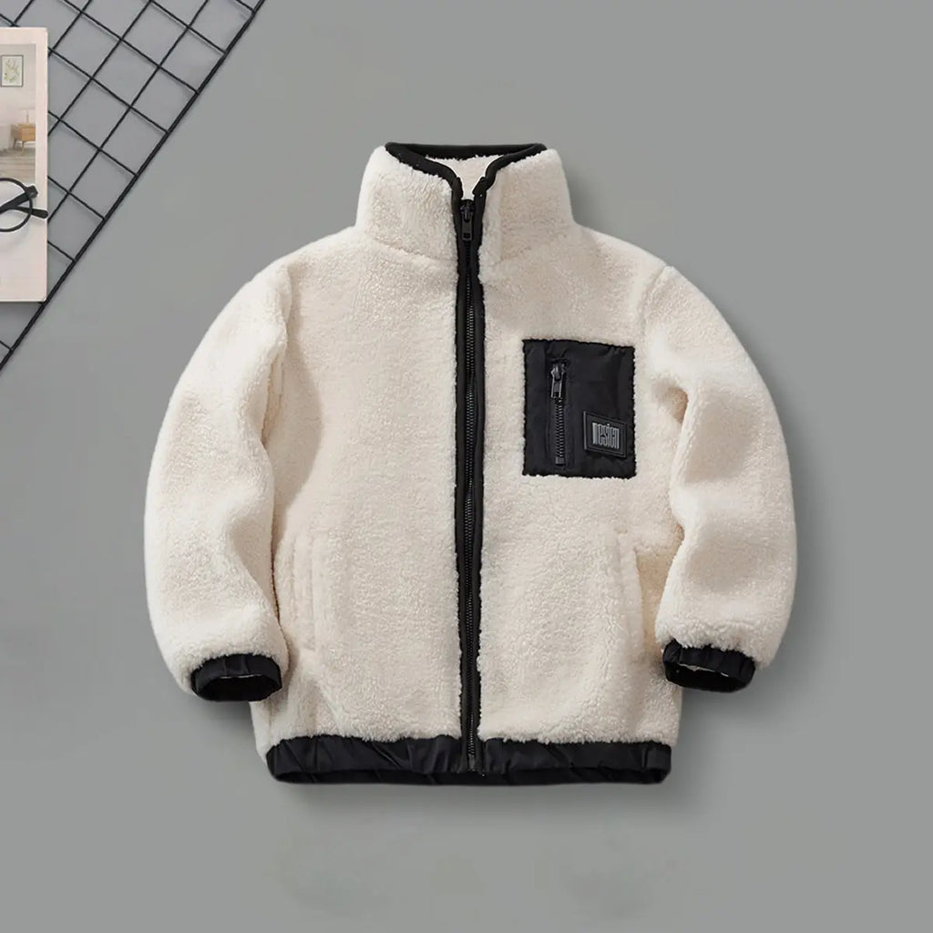 Boys Apricot Hooded Zipper Fleece Jacket Coats & Jackets Apricot 2-3 Y