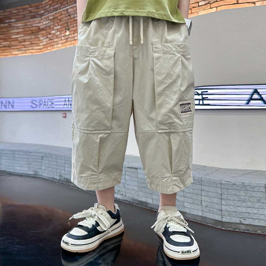 Boys Elasticated Loose Fit Bermuda Bermudas Khaki 3-4 Y 