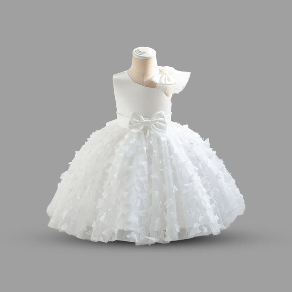 Girls Butterfly Applique Fit & Flare Dress Party Dresses White 1-2 Y 
