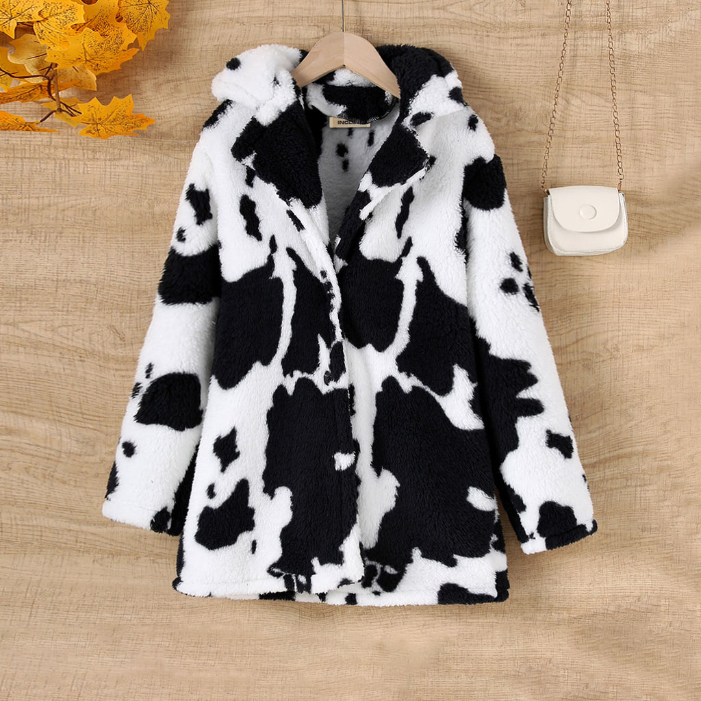 Girls White Animal Print Oversized Winter Jackets Coats & Jackets White 8-9 Y
