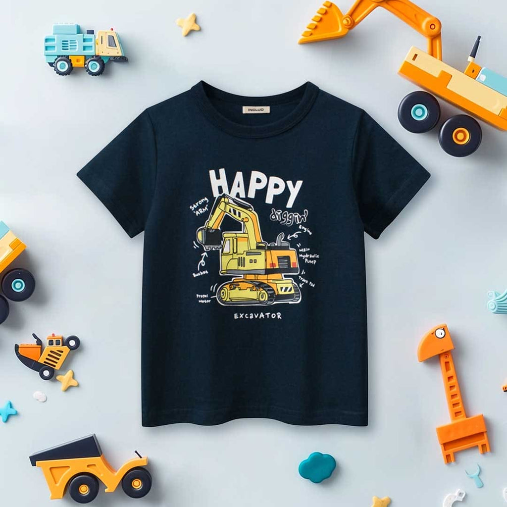Boys Crane Graphic Short Sleeves T-Shirt Tshirts Blue 1-2 Y 