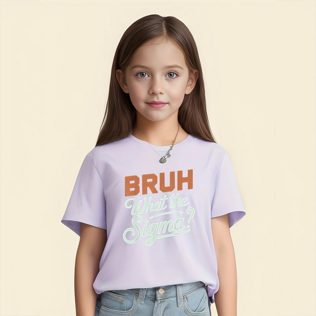 Girls Lilac Text Tee with Short Sleeves Tshirts Lilac 5-6 Y