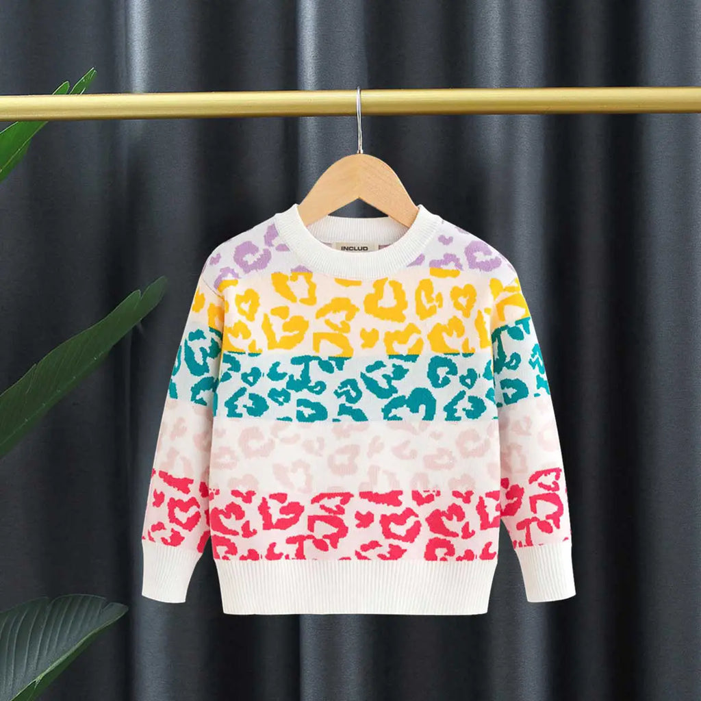 Girls Off White Self-Design Leopard Patterns Sweater Sweaters & Cardigans Off White 3-4 Y
