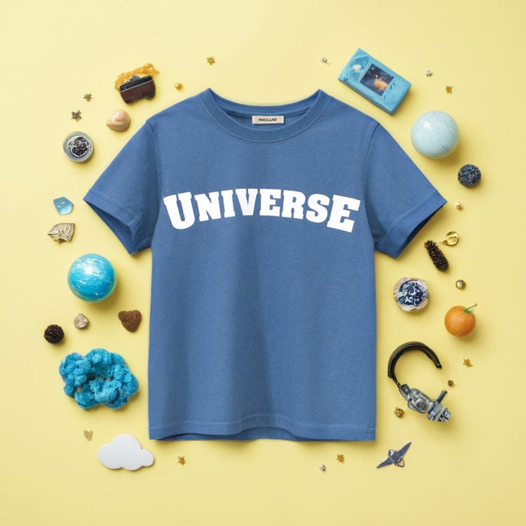 Boys Oversize Short Sleeves T-shirt Tshirts Blue 7-8 Y 