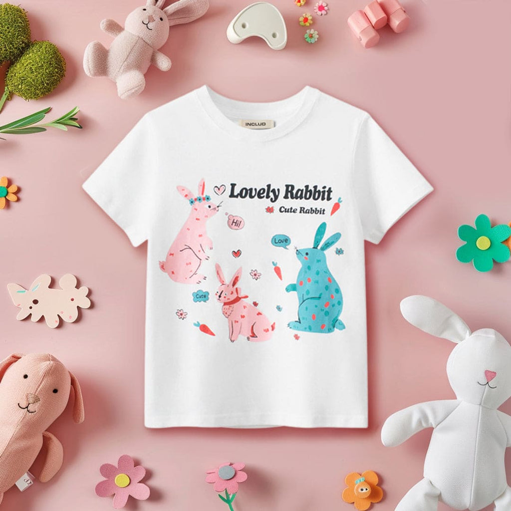 Girls Short Sleeves Graphic T-shirt Tshirts White 7-8 Y 
