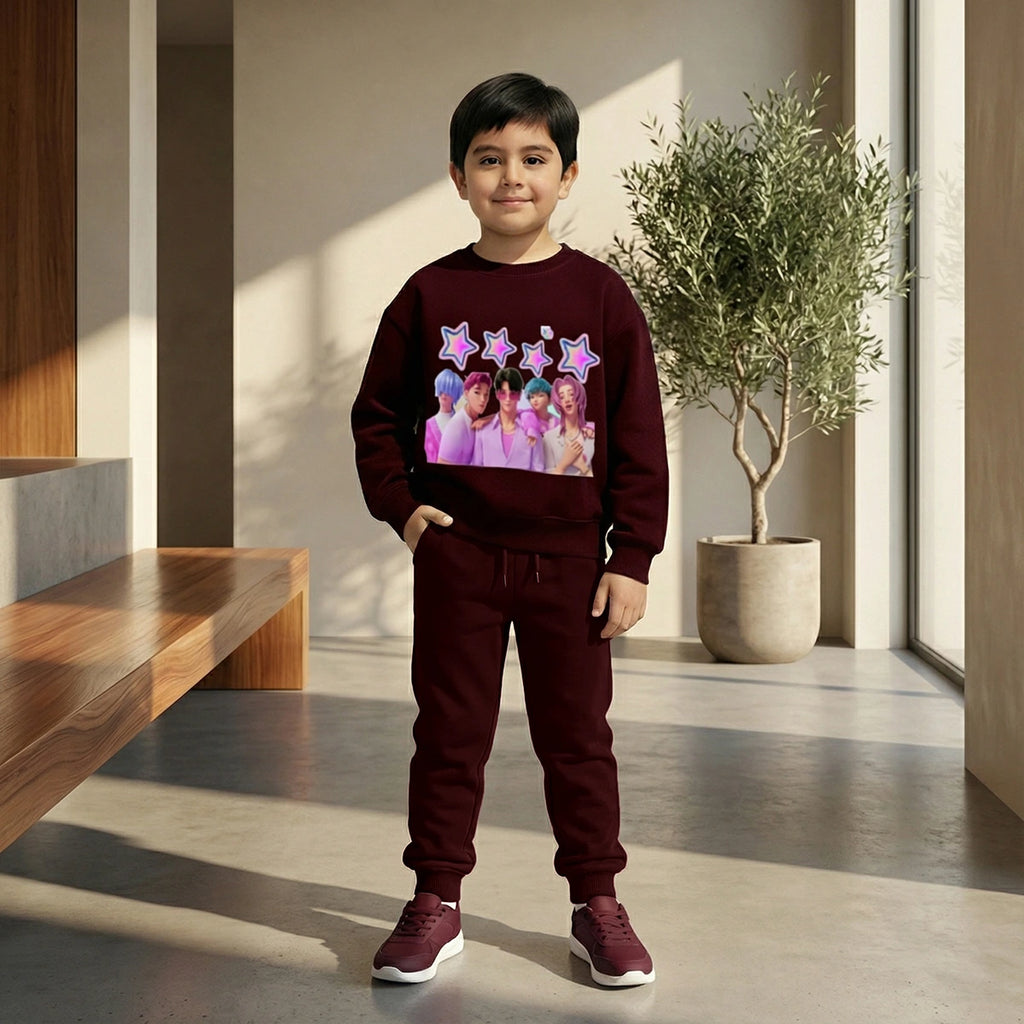 Boys' graphic winter sweater and joggers set
