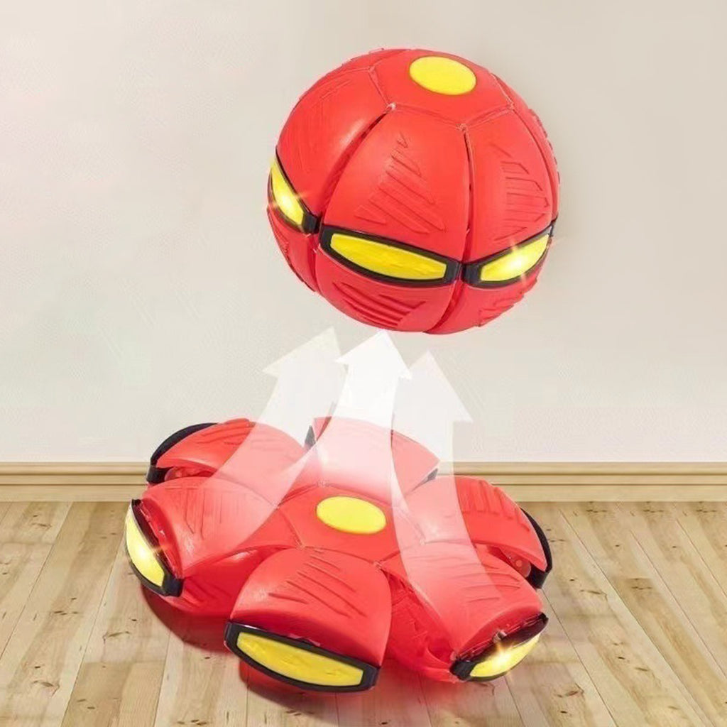 Kids Red Flying Saucer Ball with LED Lights Trending Accessories Red Onesize