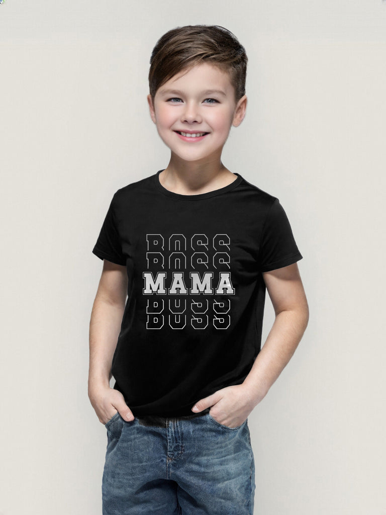 Boys Black Typographic Printed Short Sleeves T-Shirt Tshirts Black 7-8 Y