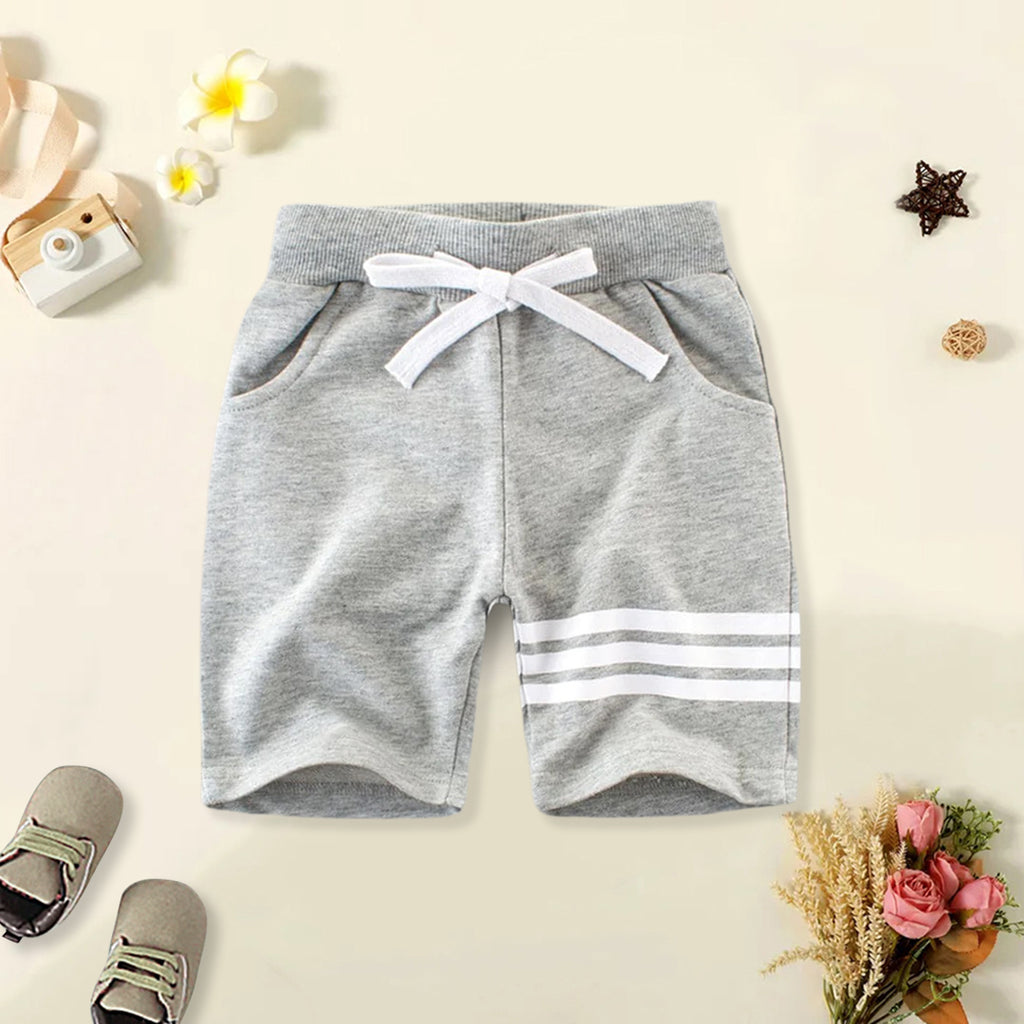 Knitted Ribbed Bermuda With Drawstring Bermudas Grey 1-2 Y 