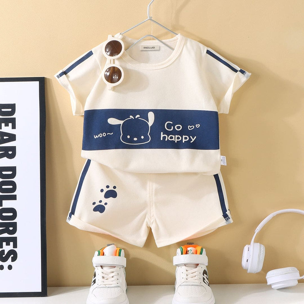 Boys Short Sleeve Whale Graphic Print T-Shirt With Shorts Set Sets Navy 1-2 Y