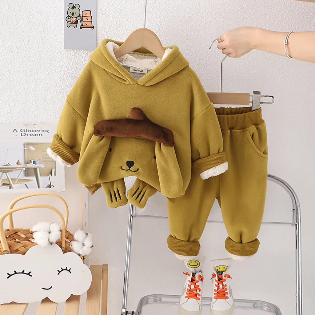 Boys Yellow Ear Applique Regular Sweatshirt With Pants Sets 2 pc. Sets Yellow 1-2 Y