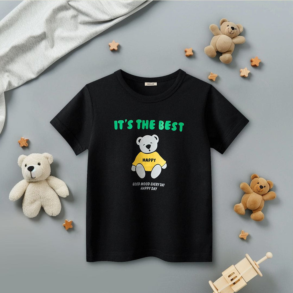 Boys Printed Short Sleeves T-Shirt Tshirts Black 1-2 Y 