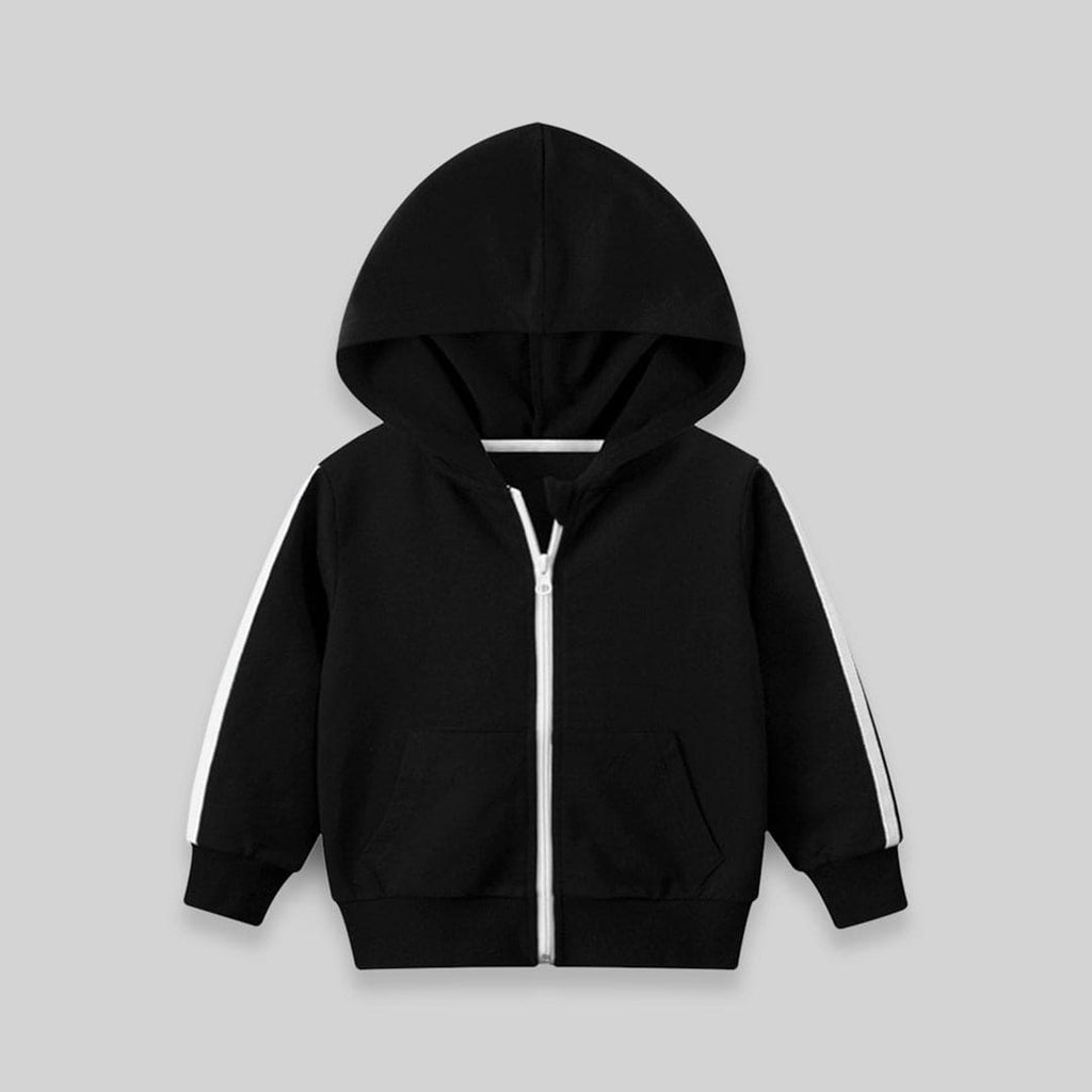 Boys Green Long Sleeves Solid Hooded Sweatshirt Sweatshirts & Hoodies Black 1-2 Y 