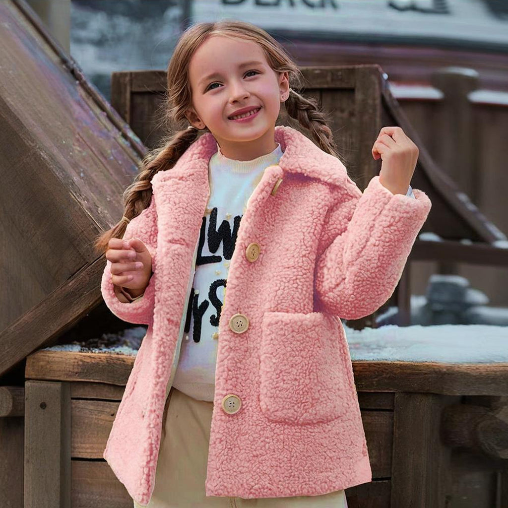 Girls Light Pink Spread Collar Tailored Jacket Coats & Jackets Light Pink 2-3 Y