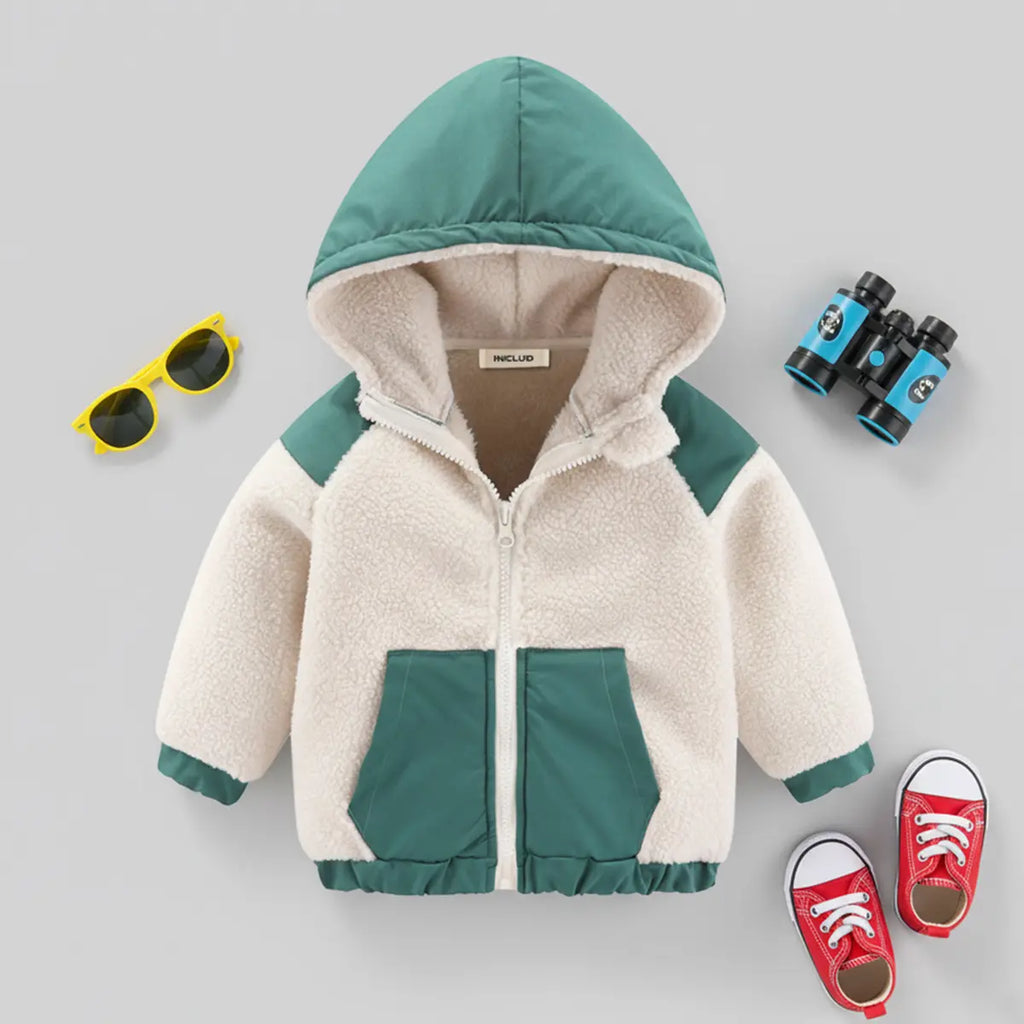 Boys Off White Colorblocked Fleece Hooded Zip-up Jacket Coats & Jackets Off White 1-2 Y