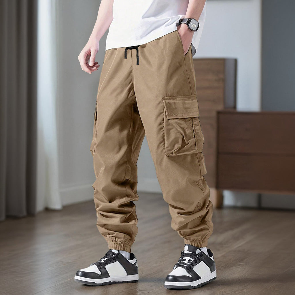 Boys Khaki Elasticated Cargo Pants Cargo Pants Khaki 7-8 Y