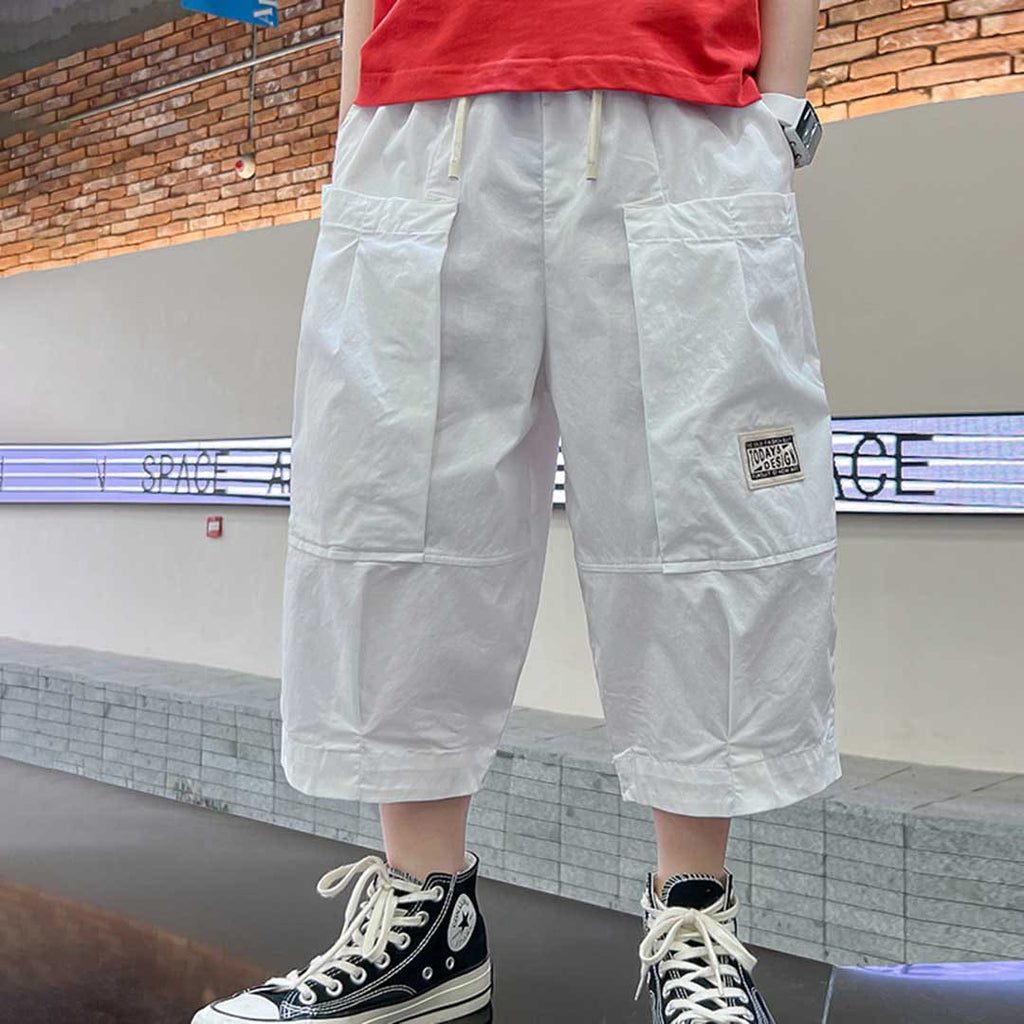 Boys Elasticated Loose Fit Bermuda Bermudas White 3-4 Y 