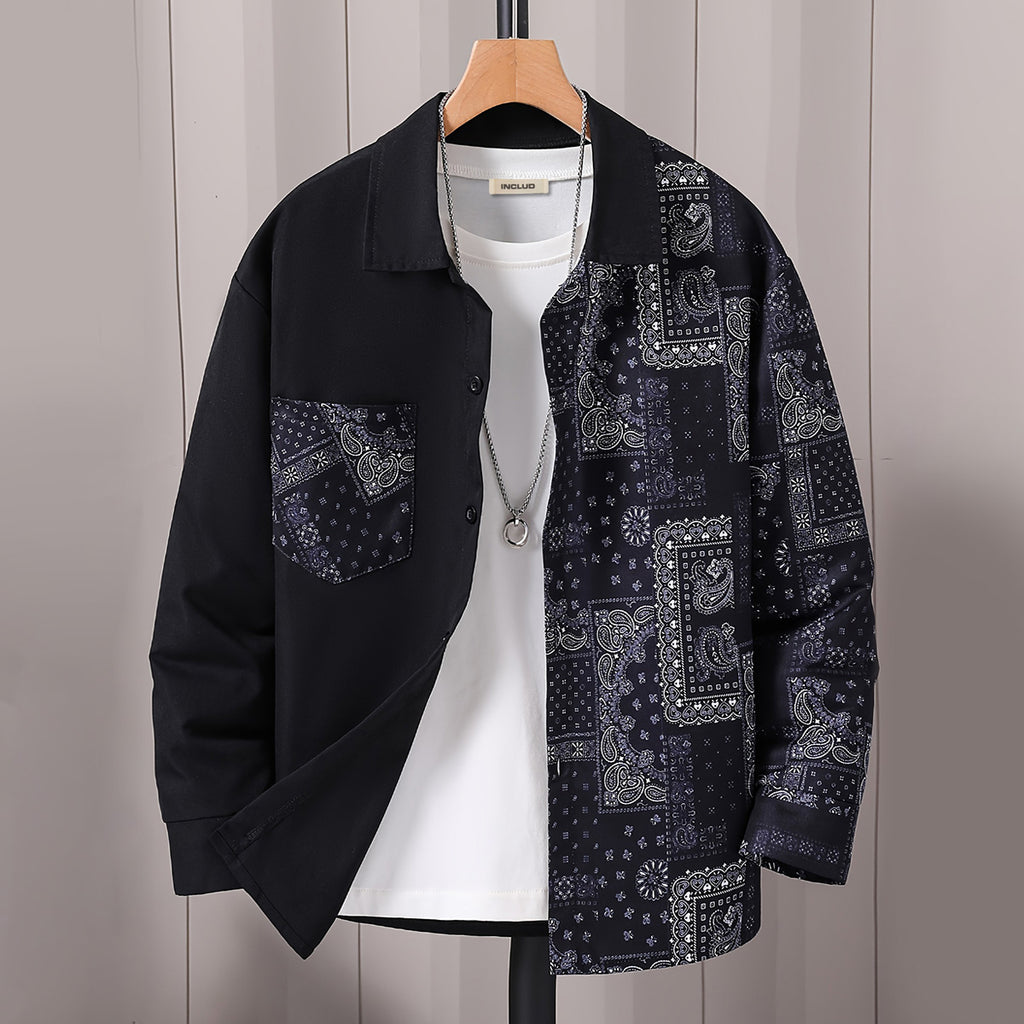 Boys Black Printed Long Sleeves Winter Shirts Shirts Black 7-8 Y