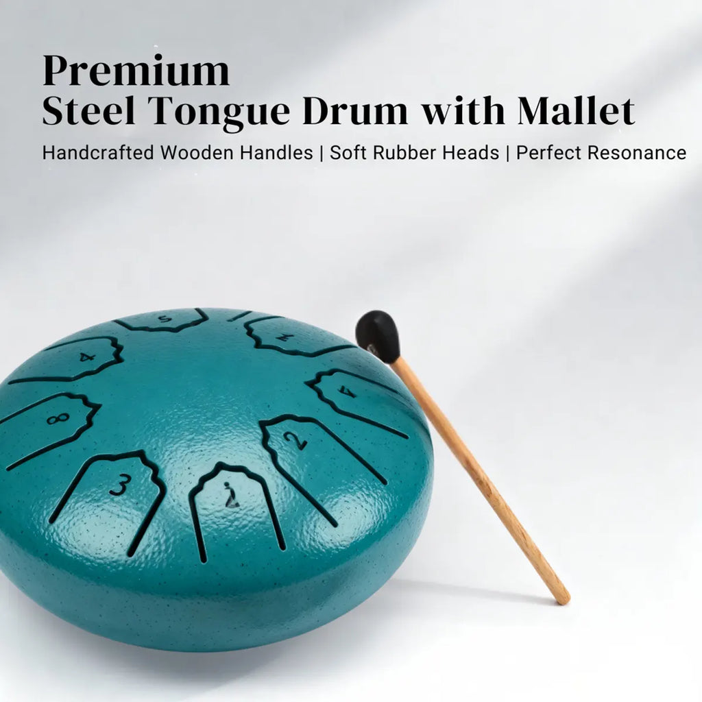 Kids Steel Tongue Musical Drum - Percussion Instrument Trending Accessories Green Onesize