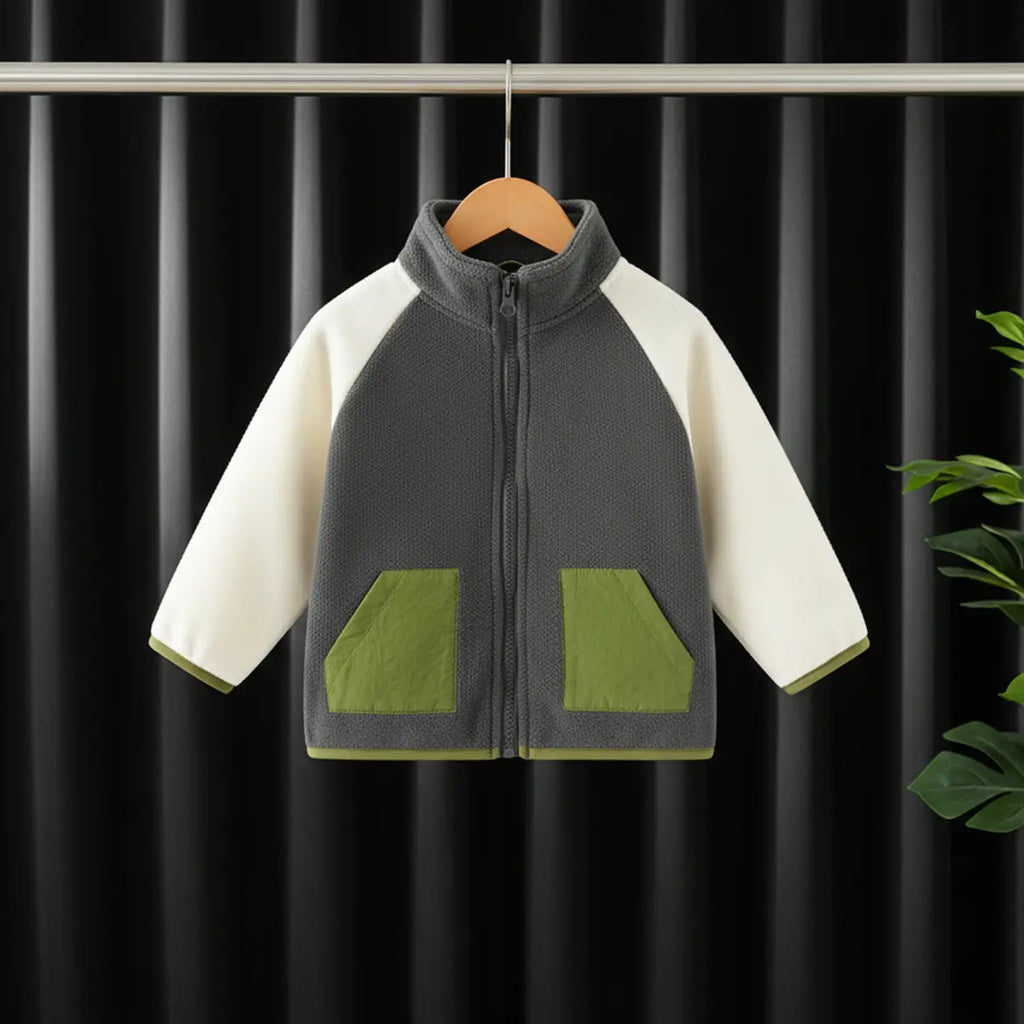 Boys Grey Fleece Zip-up Jacket Coats & Jackets Grey 1-2 Y