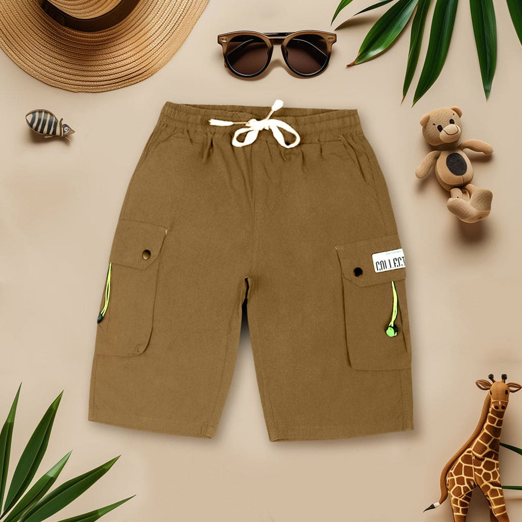 Boys Carto Pocket Poplin Bermudas Shorts Brown 5-6 Y 
