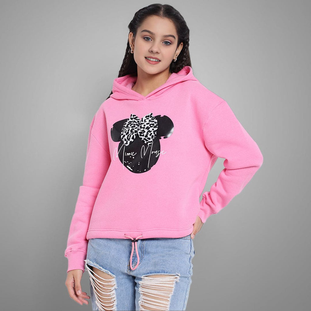Girls Long Sleeve Hooded Graphic Sweatshirt Sweatshirts & Hoodies Pink 7-8 Y 