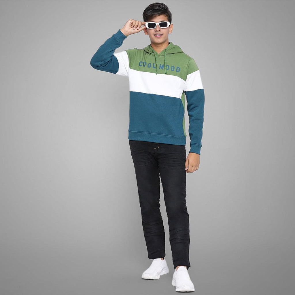 Boys Hooded Long Sleeve Cotton Fleece Sweatshirt Sweatshirts & Hoodies Olive 7-8 Y 