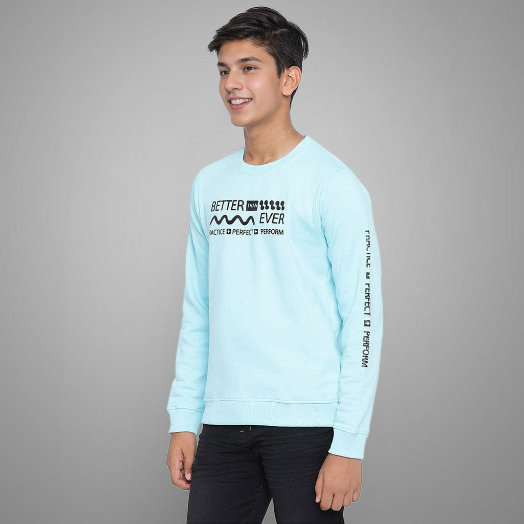 Boys Long Sleeve Typography Print Sweatshirt Sweatshirts & Hoodies Sky Blue 7-8 Y 