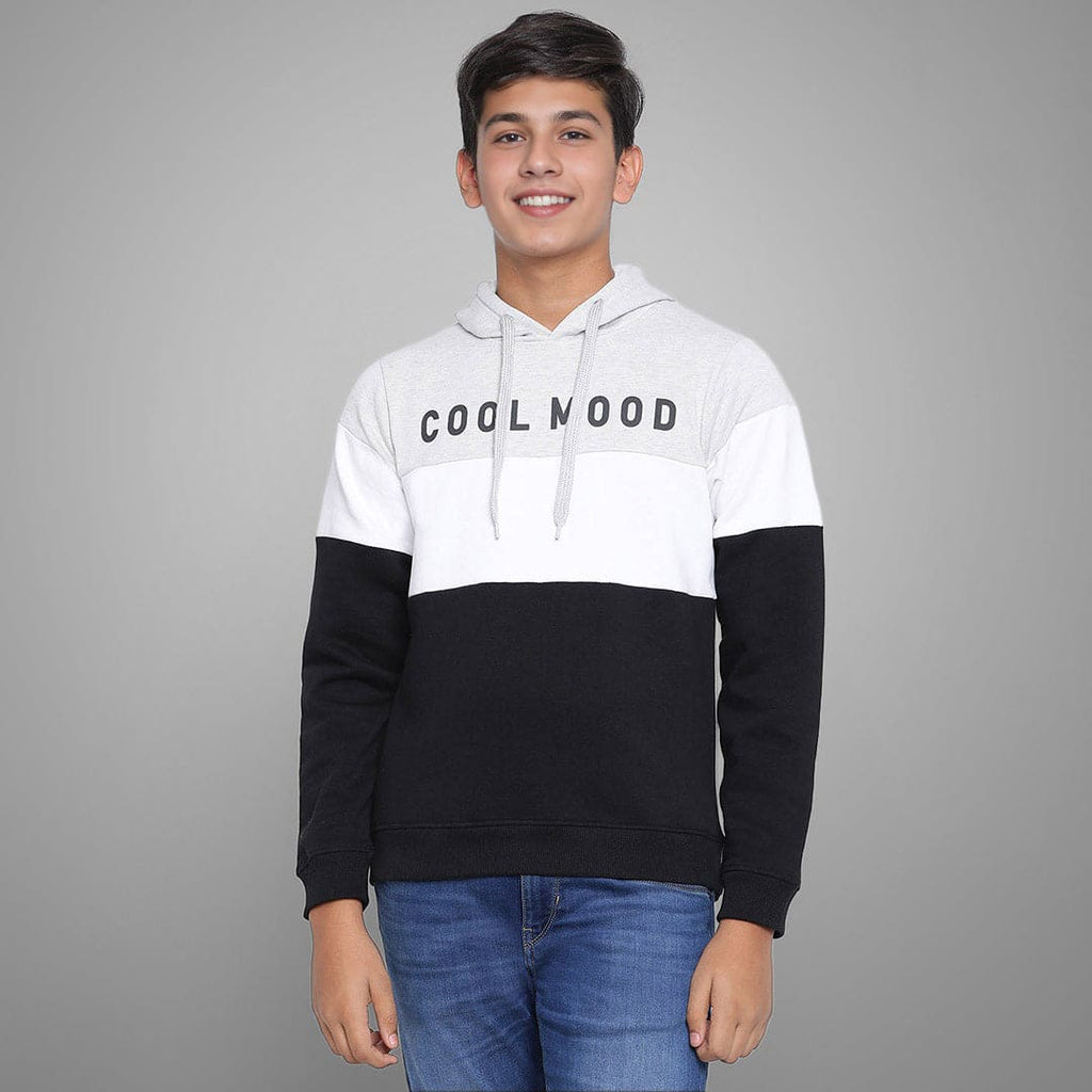 Boys Hooded Long Sleeve Cotton Fleece Sweatshirt Sweatshirts & Hoodies Off White 7-8 Y 