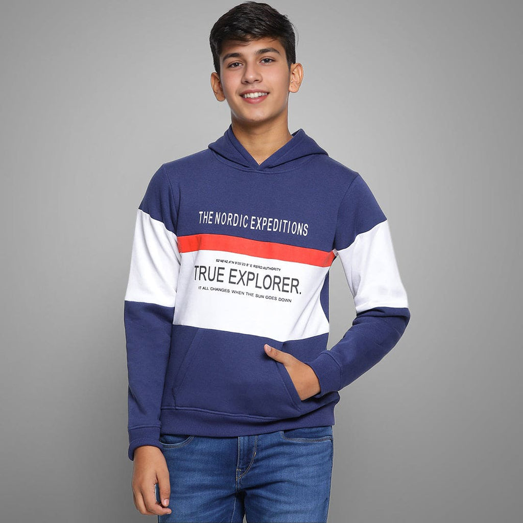 Boys Colorblocked Long Sleeves Sweatshirts Sweatshirts & Hoodies Navy 7-8 Y 